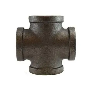 Midland Industries 65392 - Cross, 3/8" FPT x 3/8" FPT x 3/8" FPT x 3/8" FPT, Iron, Black