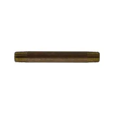 Midland Industries 40017 - Seamless Pipe Nipple, 1/8" MPT x 1/8" MPT, 12" Brass