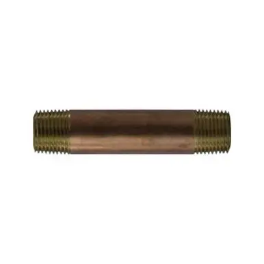 Midland Industries 42050 - Nipple, 3/8" MPT x 3/8" MPT, 6" Brass