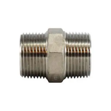 Midland Industries 62726 - Hex Nipple, 1-1/4" MPT x 1-1/4" MPT, Stainless Steel