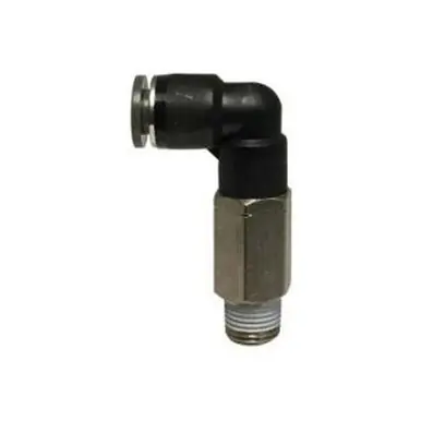 Midland Industries 20573C - 90° Long Pattern Swivel Elbow, 1/4" Push-In x 1/4" MIP, Composite