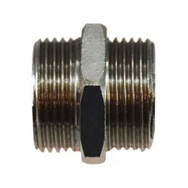Midland Industries 28810 - Hex Nipple, 3/4" Male BSPP x 1/2" Male BSPP, Steel, Nickel-Plated