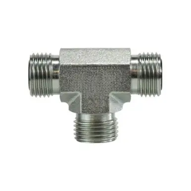 Midland Industries FS260366 - Union Tee, 3/8" ORFS x 3/8" ORFS x 3/8" ORFS, Steel