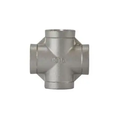 Midland Industries 63397 - Cross, 1-1/2" FPT x 1-1/2" FPT x 1-1/2" FPT x 1-1/2" FPT, Stainless Steel