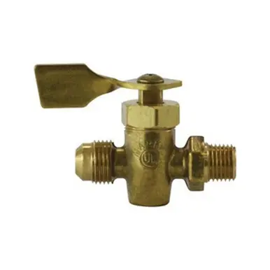 Midland Industries 46430M - Solid Bottom Fuel Valve, 3/8 x 3/8" Nominal, Flared x MPT, 30 psi