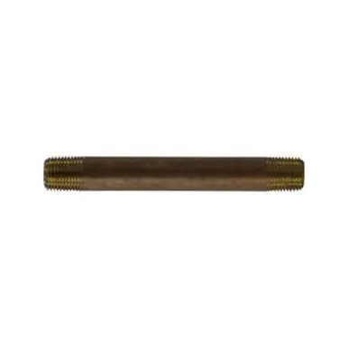 Midland Industries 40012 - Seamless Pipe Nipple, 1/8" MPT x 1/8" MPT, 7" Brass