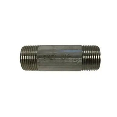 Midland Industries 48090 - Welded Pipe Nipple, 3/4" MPT x 3/4" MPT, 6" L, Stainless Steel, SCH 40