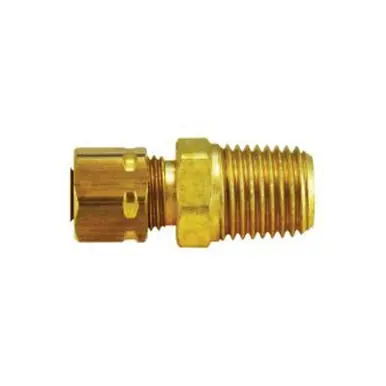 Midland Industries 26194 - Adapter w/ 26007 Sleeve Nut, 1/2" Tube OD x 3/8" Male NPTF, Brass