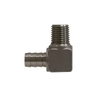 Midland Industries 32311SS - 90° Elbow, 1/2" Hose Barbed x 1/2" Hose Barbed, Stainless Steel
