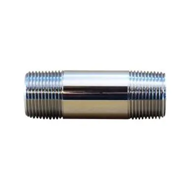 Midland Industries 41074 - Pipe Nipple, 1/2" MPT x 1/2" MPT, 10" Brass, Chrome-Plated