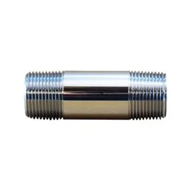 Midland Industries 41096 - Pipe Nipple, 3/4" MPT x 3/4" MPT, 12" Brass, Chrome-Plated