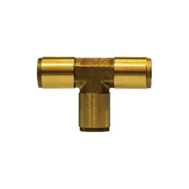 Midland Industries 20029 - Union Tee, 3/8" Push-In x 3/8" Push-In x 3/8" Push-In, Brass