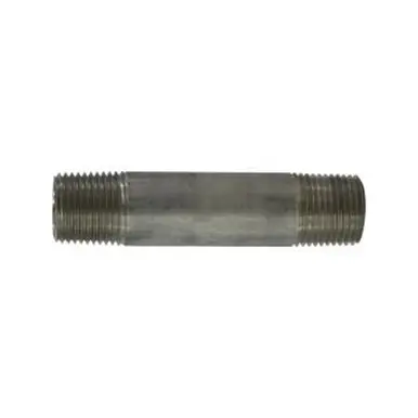 Midland Industries 48075 - Welded Pipe Nipple, 1/2" MPT x 1/2" MPT, 11" L, Stainless Steel, SCH 40