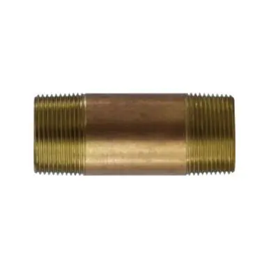 Midland Industries 40132 - Seamless Pipe Nipple, 1-1/4" MPT x 1-1/4" MPT, 9" Brass