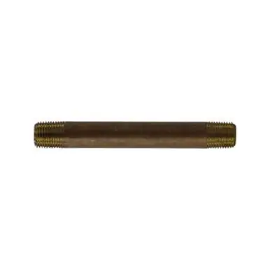 Midland Industries 40013 - Seamless Pipe Nipple, 1/8" MPT x 1/8" MPT, 8" Brass