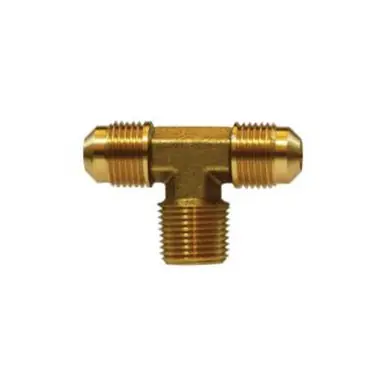 Midland Industries 10215 - Branch Tee, 1/2" Male Flare x 1/2" Male Flare x 1/2" Male NPTF, Brass