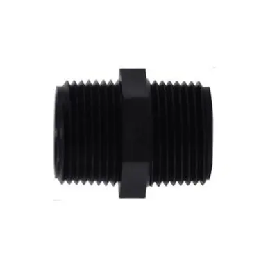 Midland Industries 28801P - Hex Nipple, 4" MPT x 4" MPT, Polypropylene, Black