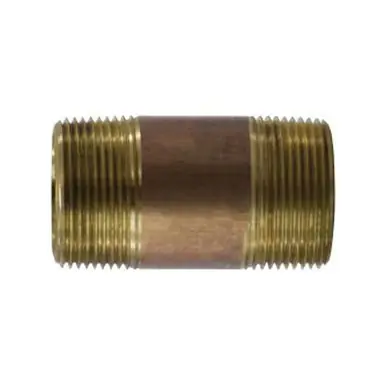 Midland Industries 42124 - Nipple, 1-1/4" MPT x 1-1/4" MPT, 3-1/2", Brass