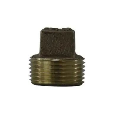 Midland Industries 738114-16 - Solid Square Head Plug, 1" MPT, Bronze