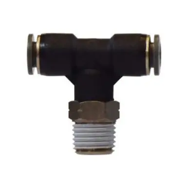 Midland Industries 20108C - Swivel Branch Tee, 3/8" Push" Tube x 3/8" MIP x 3/8" Push" Tube,