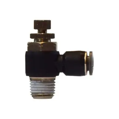 Midland Industries 20728C - Meter" 90° Flow Control Valve, 1/4 x 1/4" Nominal, Push-In x MIP