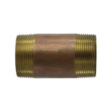 Midland Industries 40189 - Seamless Pipe Nipple, 2-1/2" MPT x 2-1/2" MPT, 8" Brass