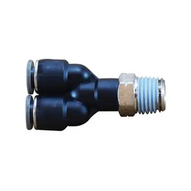 Midland Industries 20188C - Swivel Composite Wye Connector, 3/8" Push-In x 3/8" Push-In x 1/4" MIP,