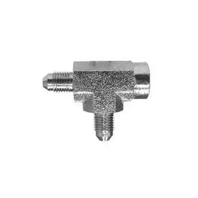 Midland Industries 260642 - Run Tee, 1/4" 37° JIC Flared x 1/4" 37° JIC Flared x 1/8" FIP, Steel
