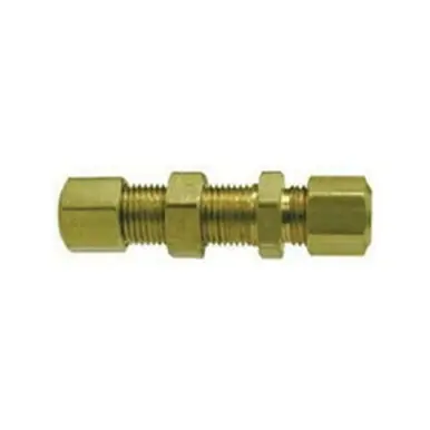 Midland Industries 18089 - Bulkhead Union, 5/16" Compression x 5/16" Compression, Brass