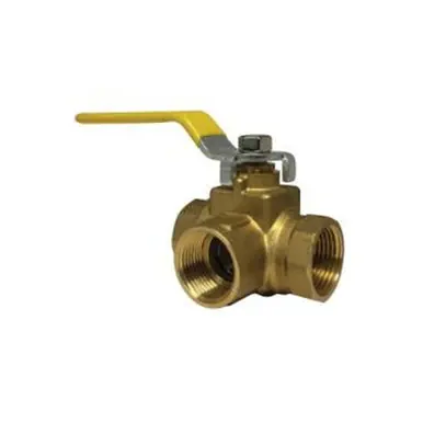 Midland Industries 940465 - Side Outlet Ball Valve, 3/8" Nominal, FPT, 3-Way -Port/Way, 600 psi WOG