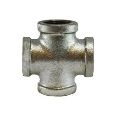 Midland Industries 64391 - Cross, 1/4" FPT x 1/4" FPT x 1/4" FPT x 1/4" FPT, Iron, Galvanized