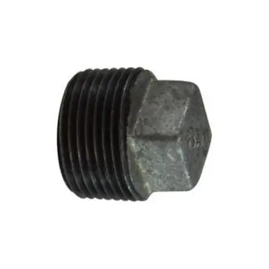 Midland Industries 64662 - Cored Square Head Plug, 6" MPT, Iron, Galvanized