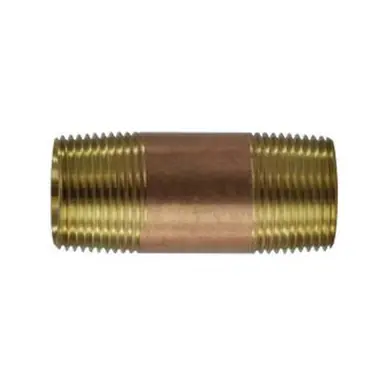 Midland Industries 40101 - Seamless Pipe Nipple, 1" MPT x 1" MPT, 2" Brass