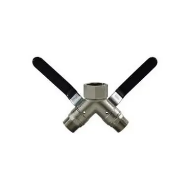 Midland Industries 947126 - Wye Vented Ball Valve, 1 x 3/4" Nominal, FIP x MIP, 3-Way -Port/Way,