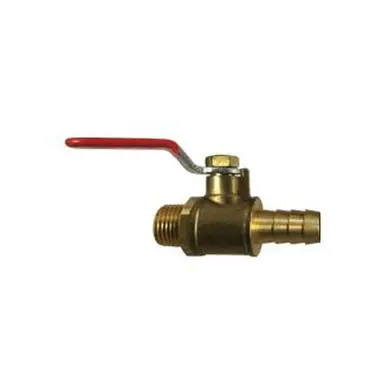 Midland Industries 944128 - Mini Ball Valve, 1/4 x 3/8" Nominal, MIP x Hose Barbed, 200 psi WOG