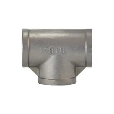 Midland Industries 62257 - Pipe Tee, 1-1/2" FPT x 1-1/2" FPT x 1-1/2" FPT, Stainless Steel, 150 lb