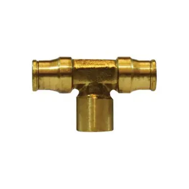 Midland Industries 20132 - Branch Tee, 3/8" Push-In x 3/8" Push-In x 1/4" FIP, Brass