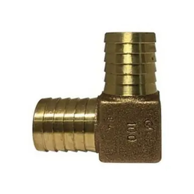 Midland Industries 973975LF - 90° Elbow, 3/4" Hose Barbed x 3/4" Hose Barbed, Bronze