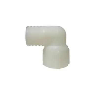 Midland Industries 28720W - 90° Street Elbow, 1/4" 1/4", Nylon, White
