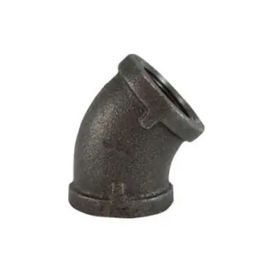 Midland Industries 65193 - 45° Elbow, 5" FPT x 5" FPT, Iron, Black, 150 lb