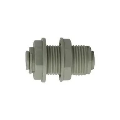 Midland Industries 20129P - Bulkhead Union, 1/2" Push-In x 1/2" Push-In, Plastic