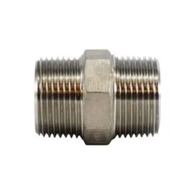 Midland Industries 62722 - Hex Nipple, 3/8" MPT x 3/8" MPT, Stainless Steel