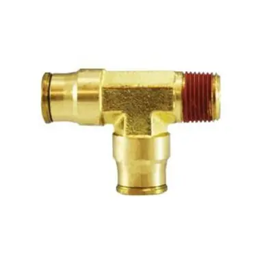 Midland Industries 20093 - Fixed Run Tee, 1/4" Tube OD x 1/4" Tube OD x 1/4" Male NPTF, Brass