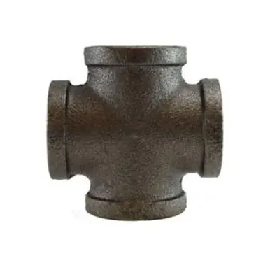 Midland Industries 65396 - Cross, 1-1/4" FPT x 1-1/4" FPT x 1-1/4" FPT x 1-1/4" FPT, Iron, Black