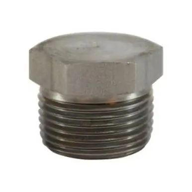 Midland Industries 63664 - Solid Hex Head Plug, 3/4" MPT, Stainless Steel, 150 lb