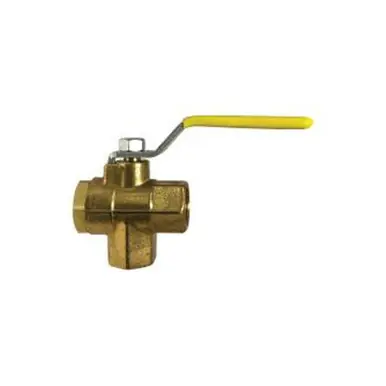 Midland Industries 940122 - Bottom Outlet Ball Valve, 3/8" Nominal, FPT, 3-Way -Port/Way, forged