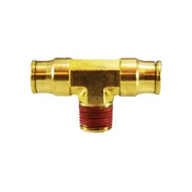 Midland Industries 20119 - Fixed Branch Tee, 3/8" Tube OD x 3/8" Male NPTF x 3/8" Tube OD, Brass
