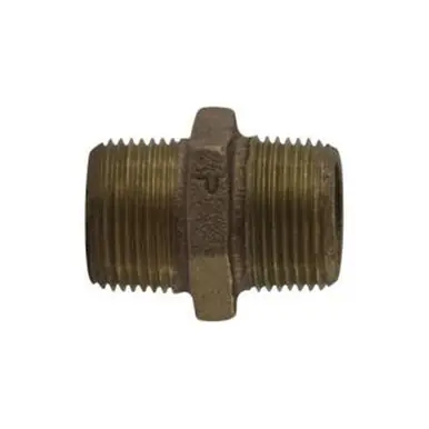 Midland Industries 44720 - Hex Nipple, 1/8" MPT x 1/8" MPT, 1-1/4", Bronze