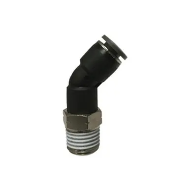Midland Industries 20140C - 45° Swivel Elbow, 1/4" Push-In x 1/4" NPT(M), Composite