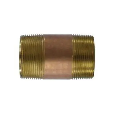 Midland Industries 40143 - Seamless Pipe Nipple, 1-1/2" MPT x 1-1/2" MPT, 3" Brass